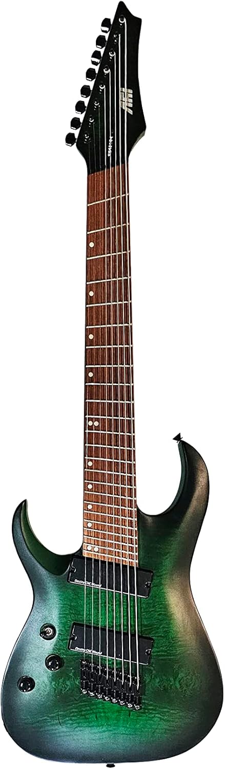 IYV-ISFF8-400 LH, Solid Body with Quilted Maple Top Electric Guitar, Green Sunburst, Left hand