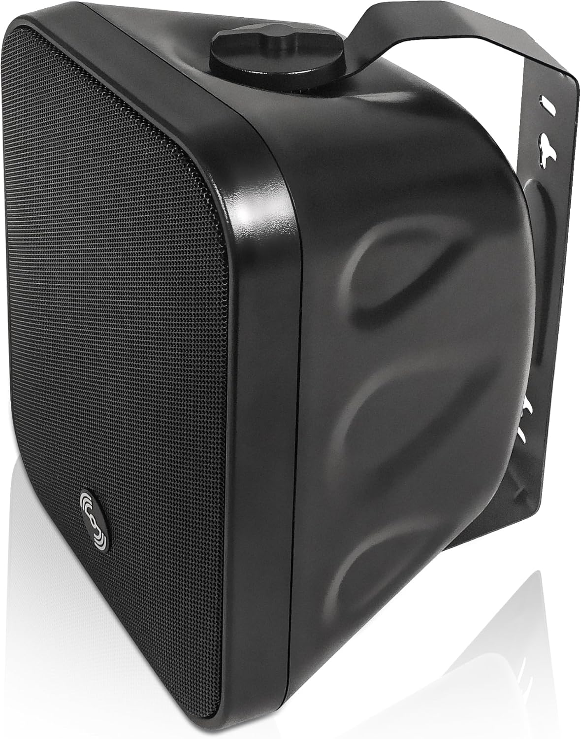 Sound Town Commercial Restaurant Bluetooth Amplifier + Surface-Mount Speaker Set, with One 6-Zone 70V/100V Amplifier with Bluetooth, 4 x 5.25-Inch Surface-Mount Speakers, Black (PAC180X4MS5B)