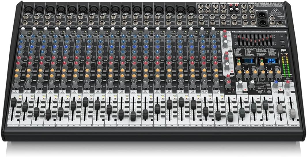 Behringer EURODESK SX2442FX Ultra-Low Noise Design 24-Input 4-Bus Studio/Live Mixer with XENYX Mic Preamplifiers, British EQ and Dual Multi-FX Processor