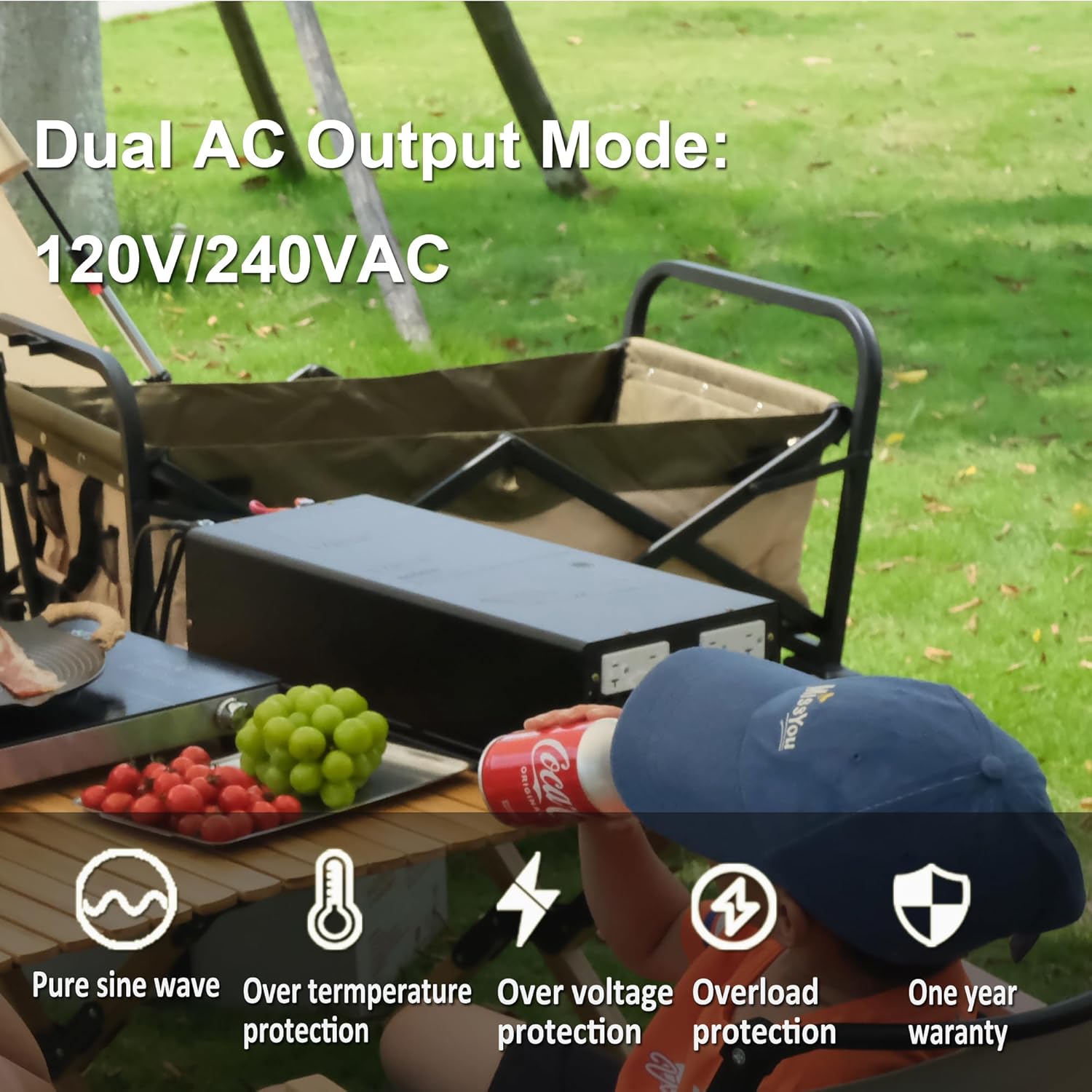 WZRELB 10000W 48V Pure Sine Wave Inverter,48 Volt DC to AC 120V 240V Split Phase Power Inverter,15ft LCD Remote Panel,2*AC Hardwire Terminal,20KW Surge