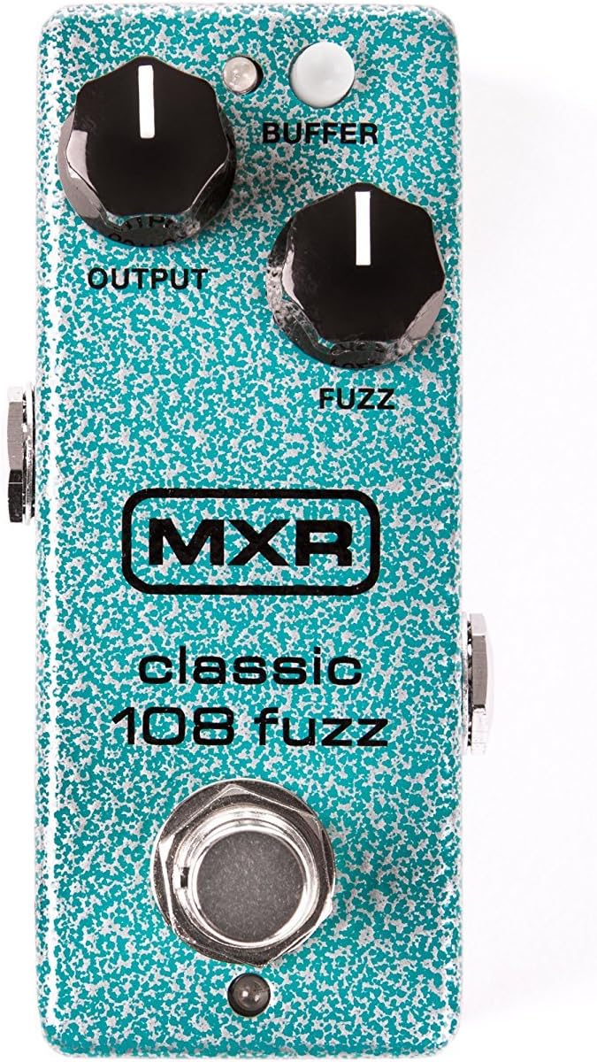 MXR M296 Classic 108 Fuzz Mini Effects Pedal Bundle with 2 Patch Cables and 6 Dunlop Picks