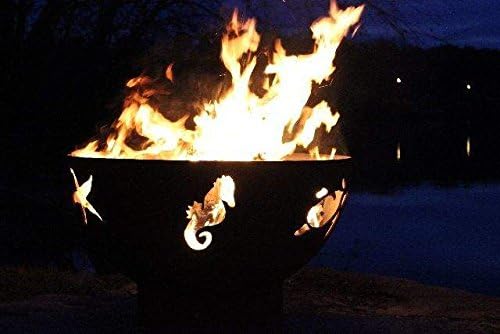 Fire Pit Art Sea Creatures Wood Fire Pit (SeaCreatures)
