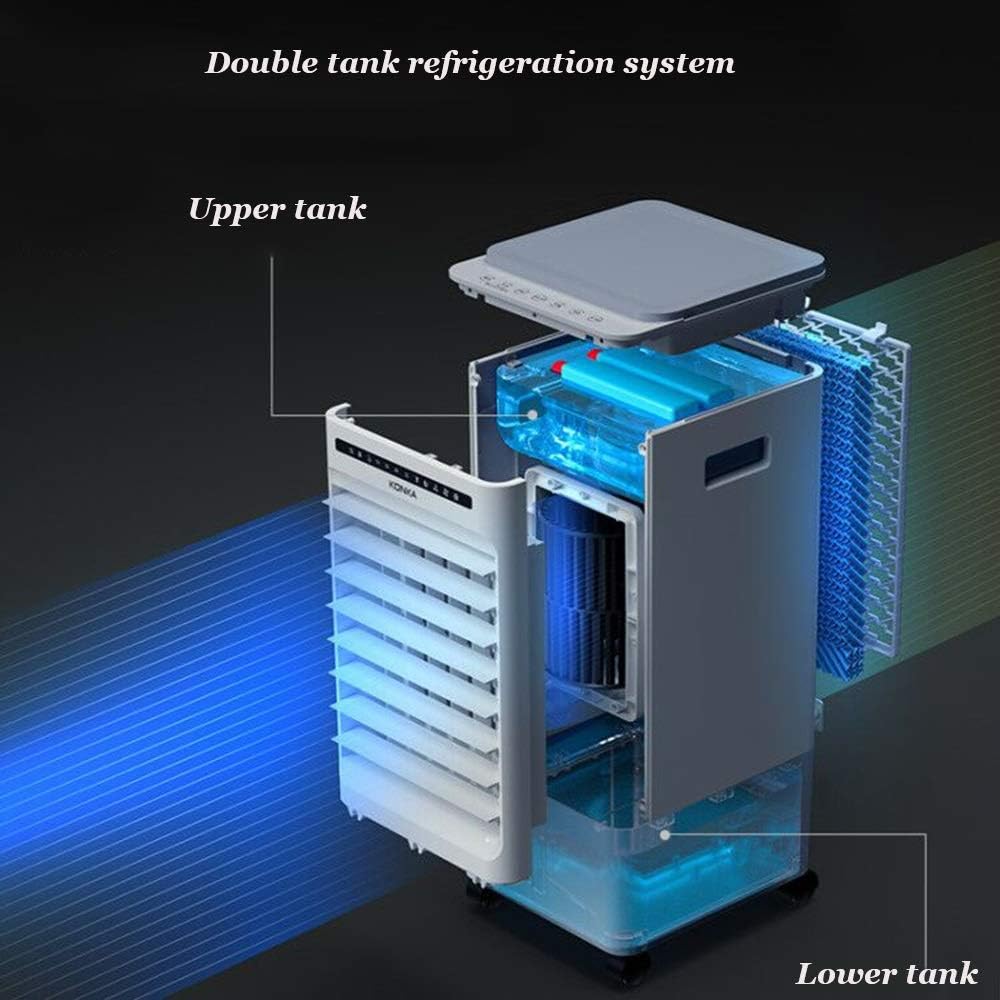 Cooling Fans Air Conditioner Fan,3 Speed,90° Oscillation,7H Timing Humidifier Cooler Evaporative Air Cooler Cooling Fan for Office, Dorm, Room, Outdoor 60W 3 Speed Setting