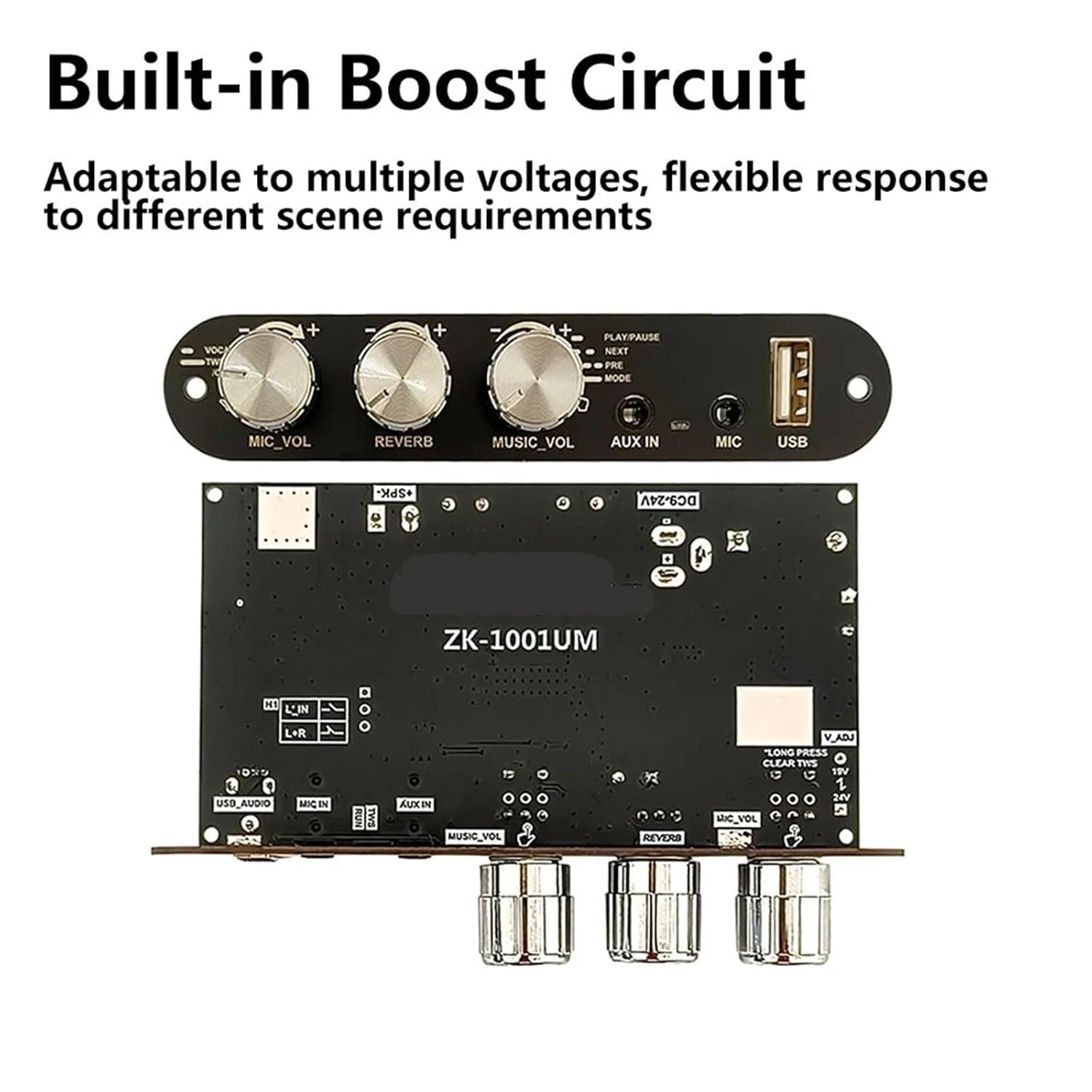 ZK-1001UM 9-24V Mono 100W Amplifier Board BP1048+TPA3116D2 Support TWS Digital Sound Power Amplifiers AMP Module