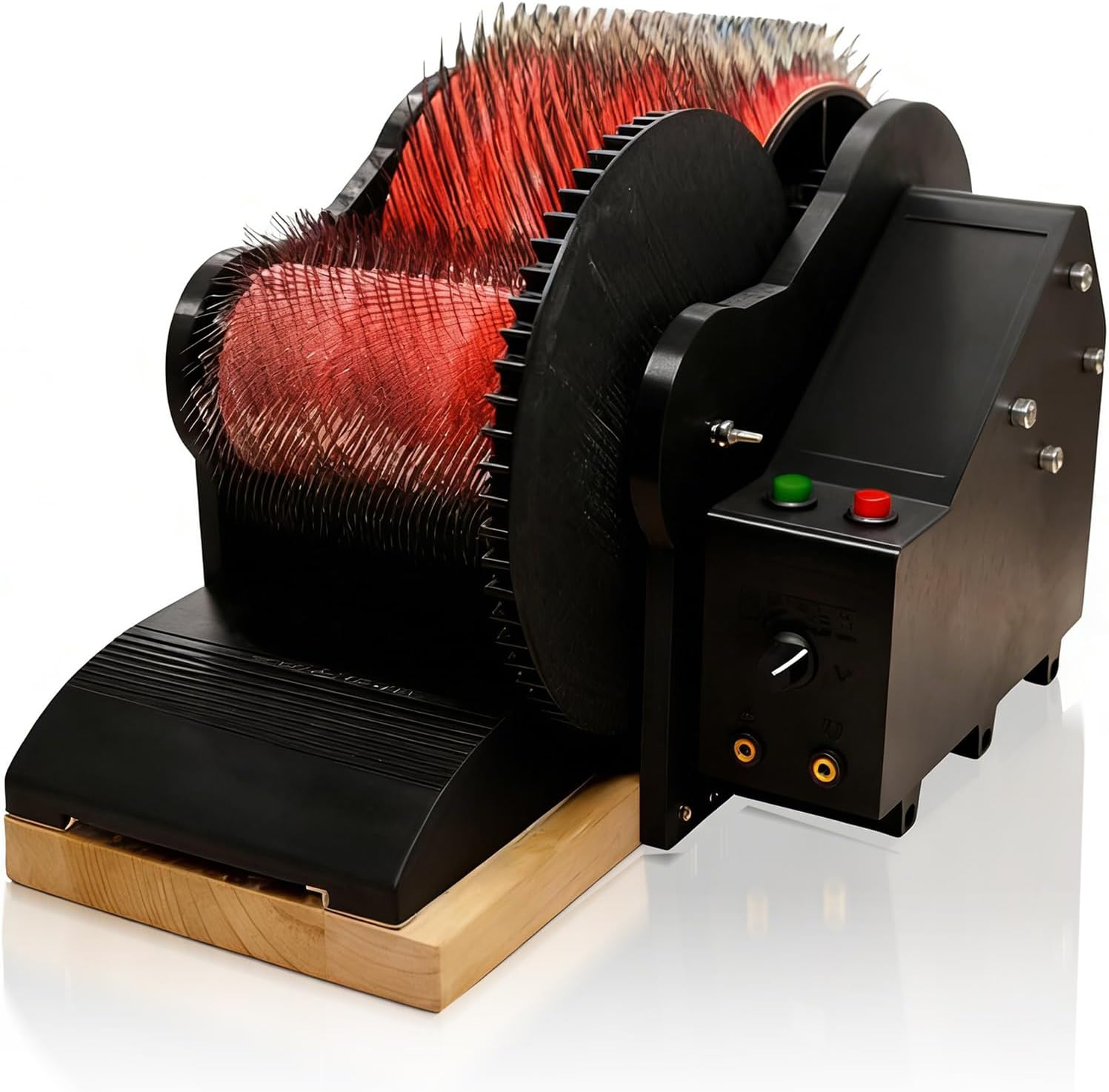 Electric Wool Combing Machine, Wool Fiber Drum Carding Machine, W/2 Foot Pedal Forward & Reverse, Fast Color Mixing, Combing, Spinning, for DIY Craft Make Felt Animals