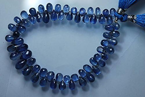 131 Cts, 8'' Strand, AAA Quality Super Finest Natural Kyanite Faceted Tear Drops Large Size 8-10 mm
