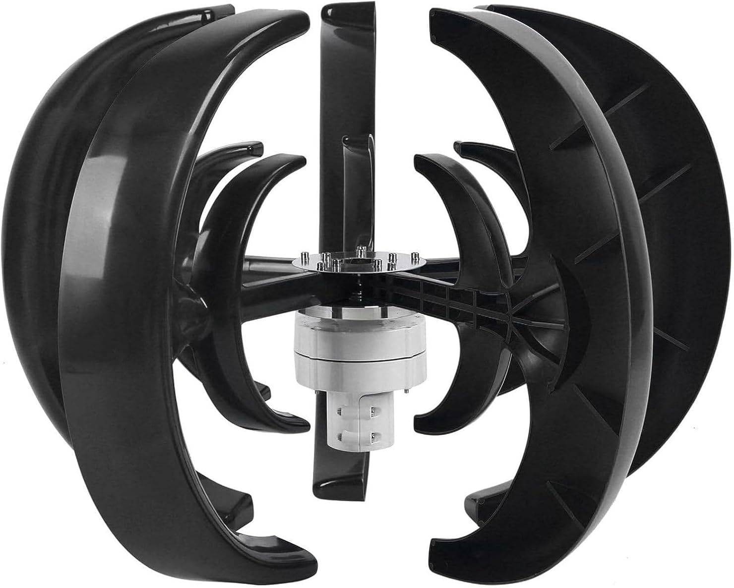 High Efficiency Vertical Axis Wind Turbine Kit for Home, 12V/24V Compact Wind Generator for Renewable Energy, Small Black Turbine, Eco-Friendly Power Solution