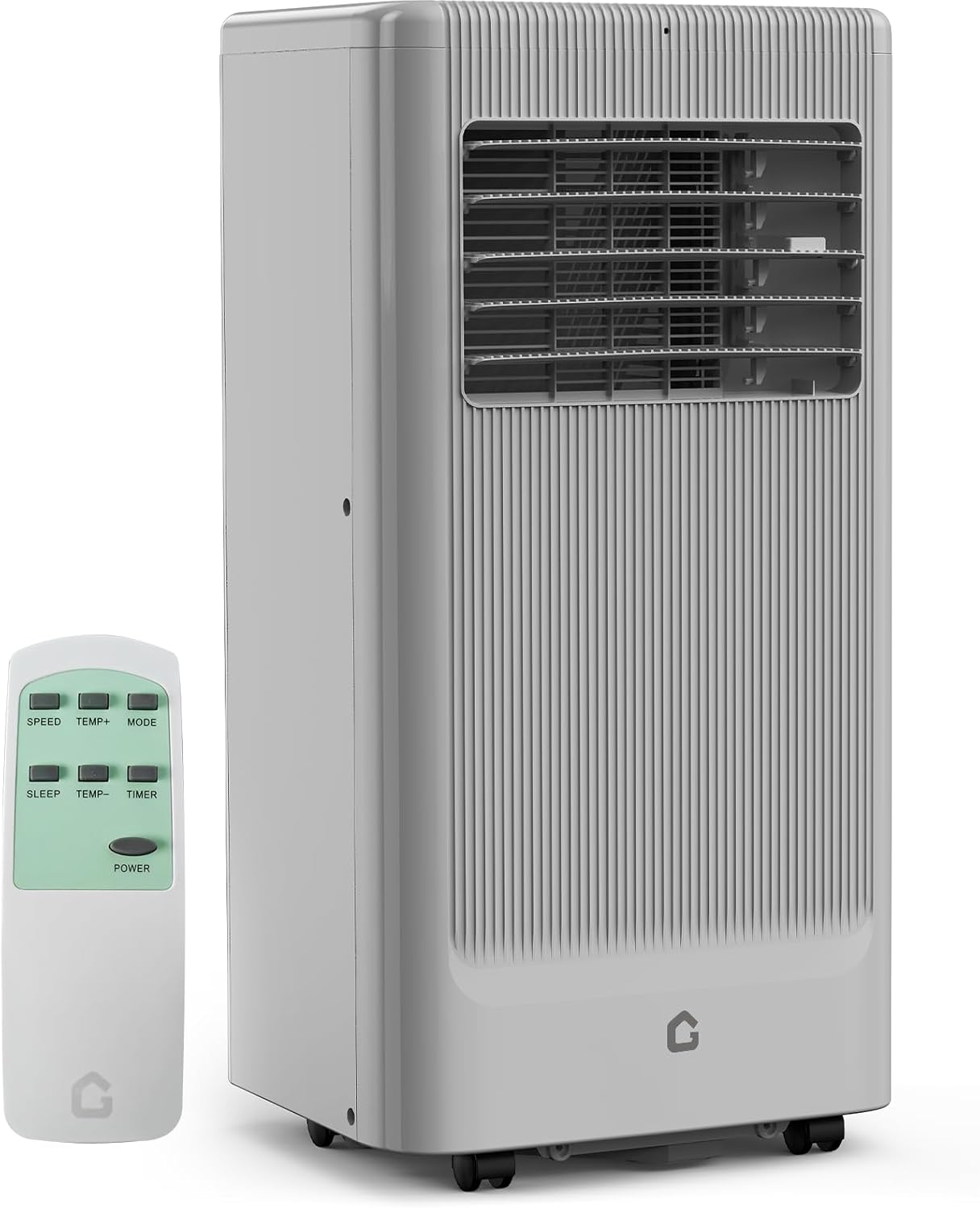 8,000 BTU Portable Air Conditioner, 3-in-1 Portable AC Units for Rooms with Cool/Dry/Fan Modes, Fast Cooling Up to 350 Sq. Ft, Drainage-free Cooling, 50 dB Quiet Sleep Mode, Black&Grey Cover