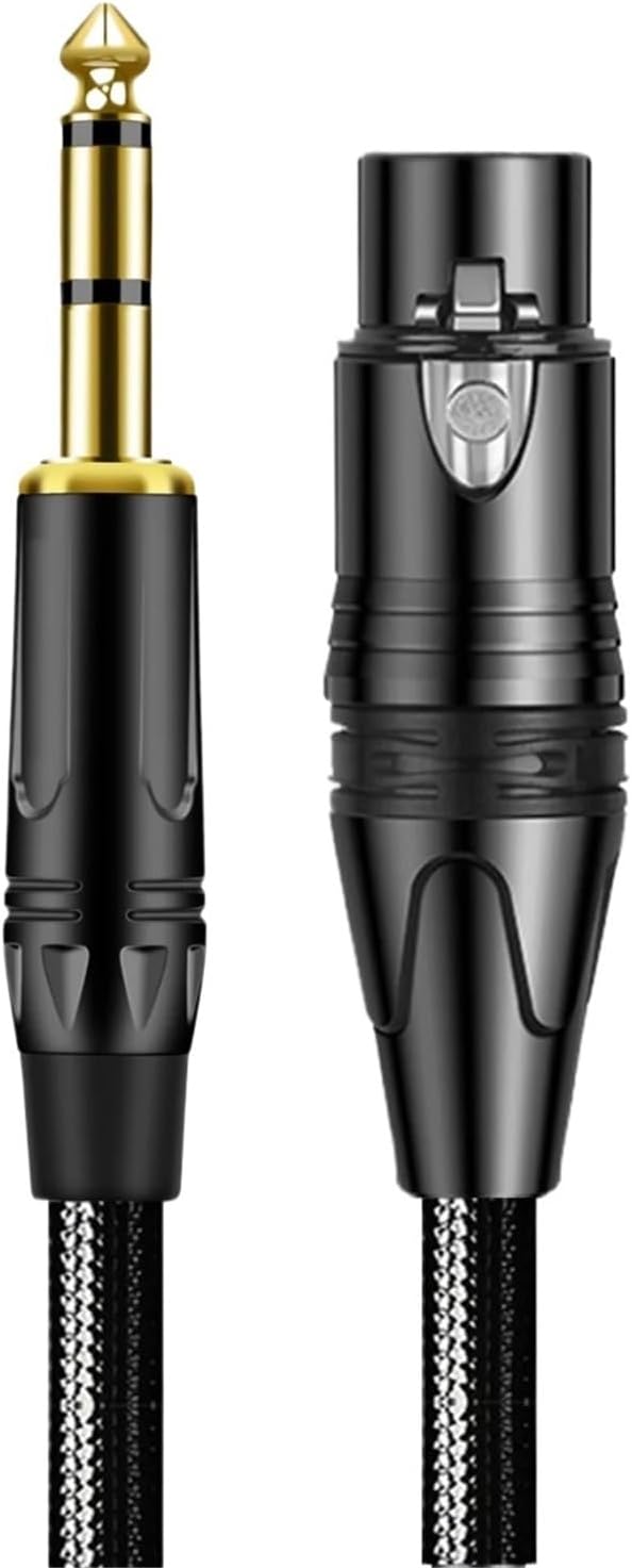 XLR Male to 6.35mm TRS Balanced Cable 6.35 Male to 3 Pin XLR Male Stereo Audio Cable Mic Cord for Power Speaker Mixer Amplifier(6.35-TRS to XLR-F,5m)