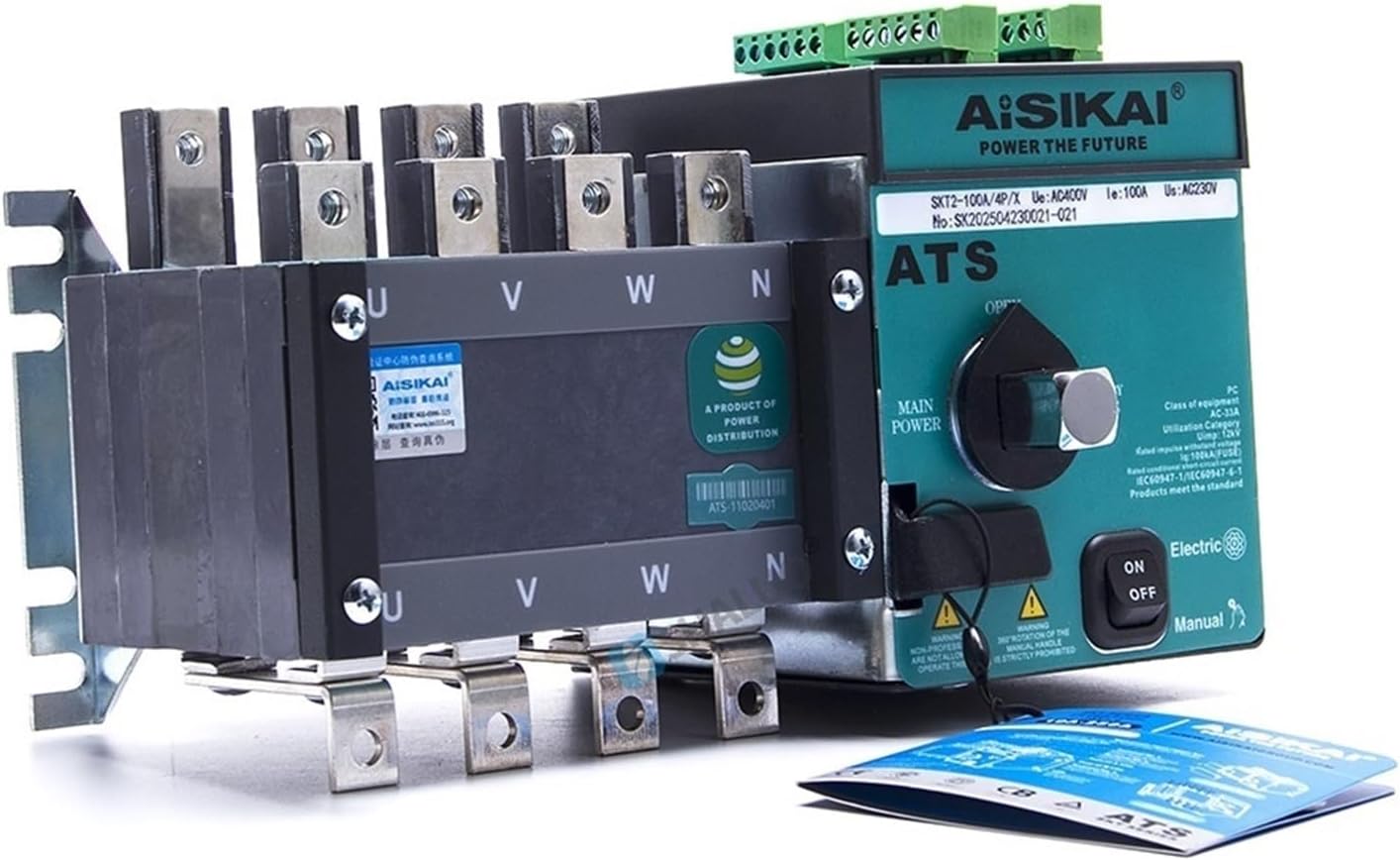 ATS Dual Power Automatic Transfer Switch 4P 100A 250A 300A 630A AC220V Working Voltage for Generator Parts(630A 4P)