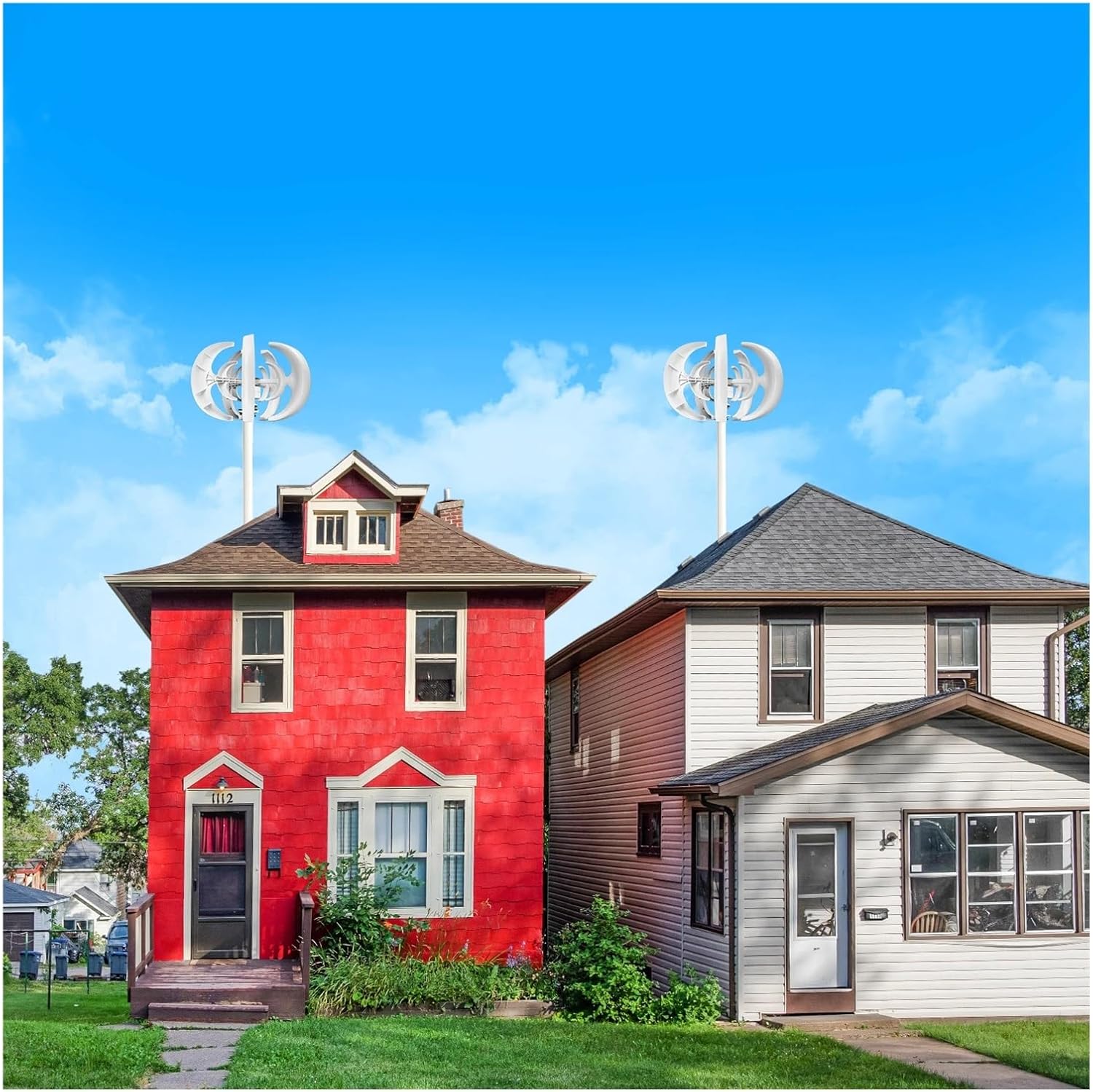 12V Wind Power Generator 1200W Wind Generator with Controller 5 Blades Minitype Lantern Wind Turbine Generator Kit Low Starting Speed for Home