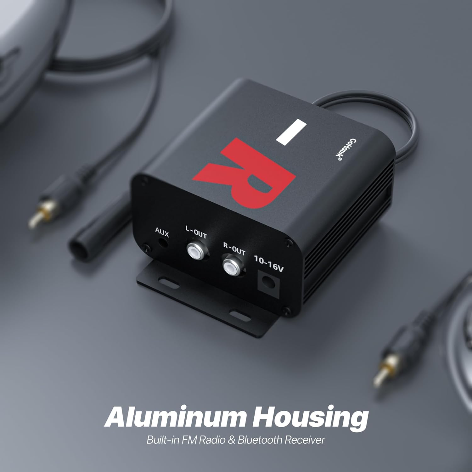 GoHawk Bluetooth Motorcycle Speakers and Amplifier Audio Sound System, 4 Inch Weatherproof Speakers, Volume Control, FM Radio, Perfect for Motorcycles/ATVs