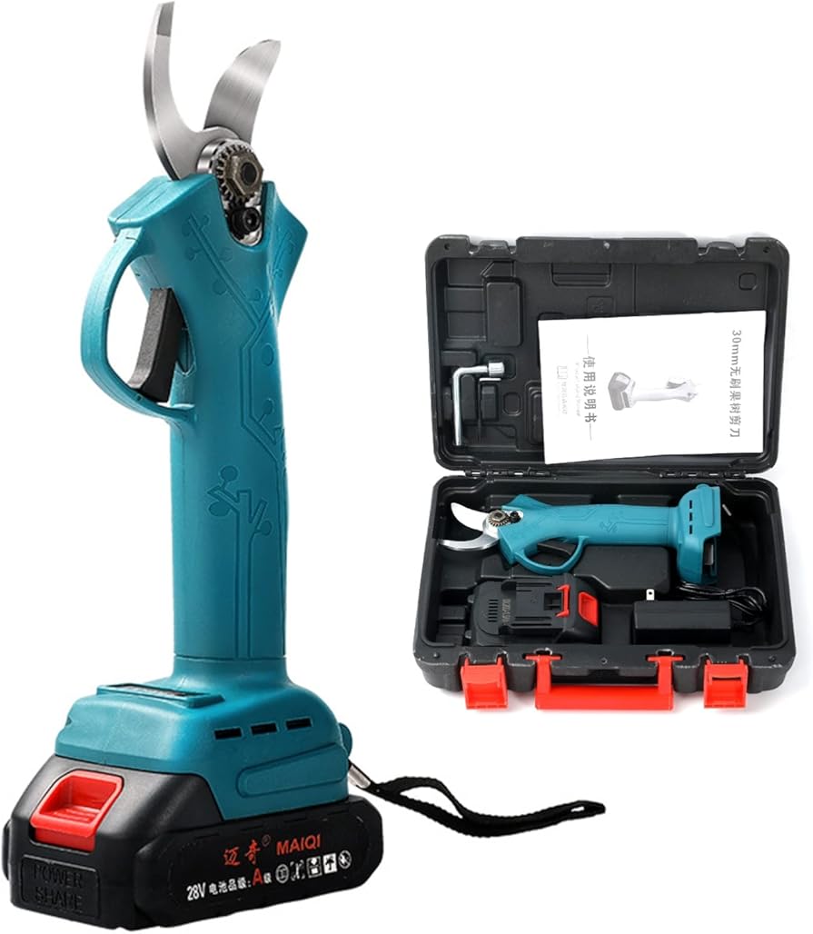 Electric Pruning Scissors Shears, Professional Cordless Pruner Branch Trimmer, Branch Cutter with 2 Rechargeable Lithium Battery Powered, Garden Tools Gift 30mm(1.2 Inch) Cutting Diameter