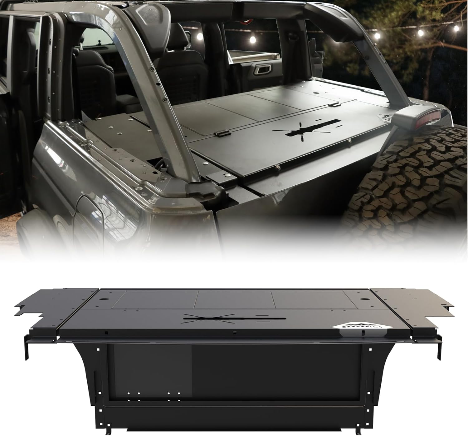 Security Deck Enclosure Trunk Luggage Storage Multi-Kinetic Camping Table Compatible with Bronco 2021-2024