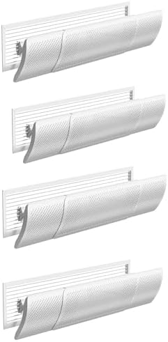 Air conditioning deflector 4 PCS Side Outlet Central AC Air Flow Deflector, Adjustable Air Conditioner Deflector, Air Wing Baffle Wind Direction Windshield for Home Hotel Office