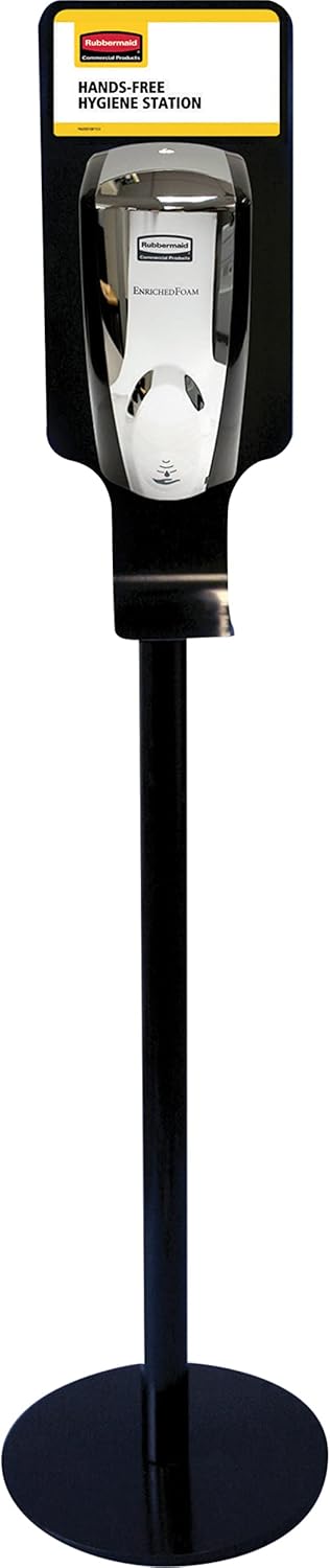 Rubbermaid Commercial Products AutoFoam Hand Sanitizer Station, Indoor/Outdoor Use, Metal Stand Only (Hand Sanitizer and Dispenser Sold Separately)