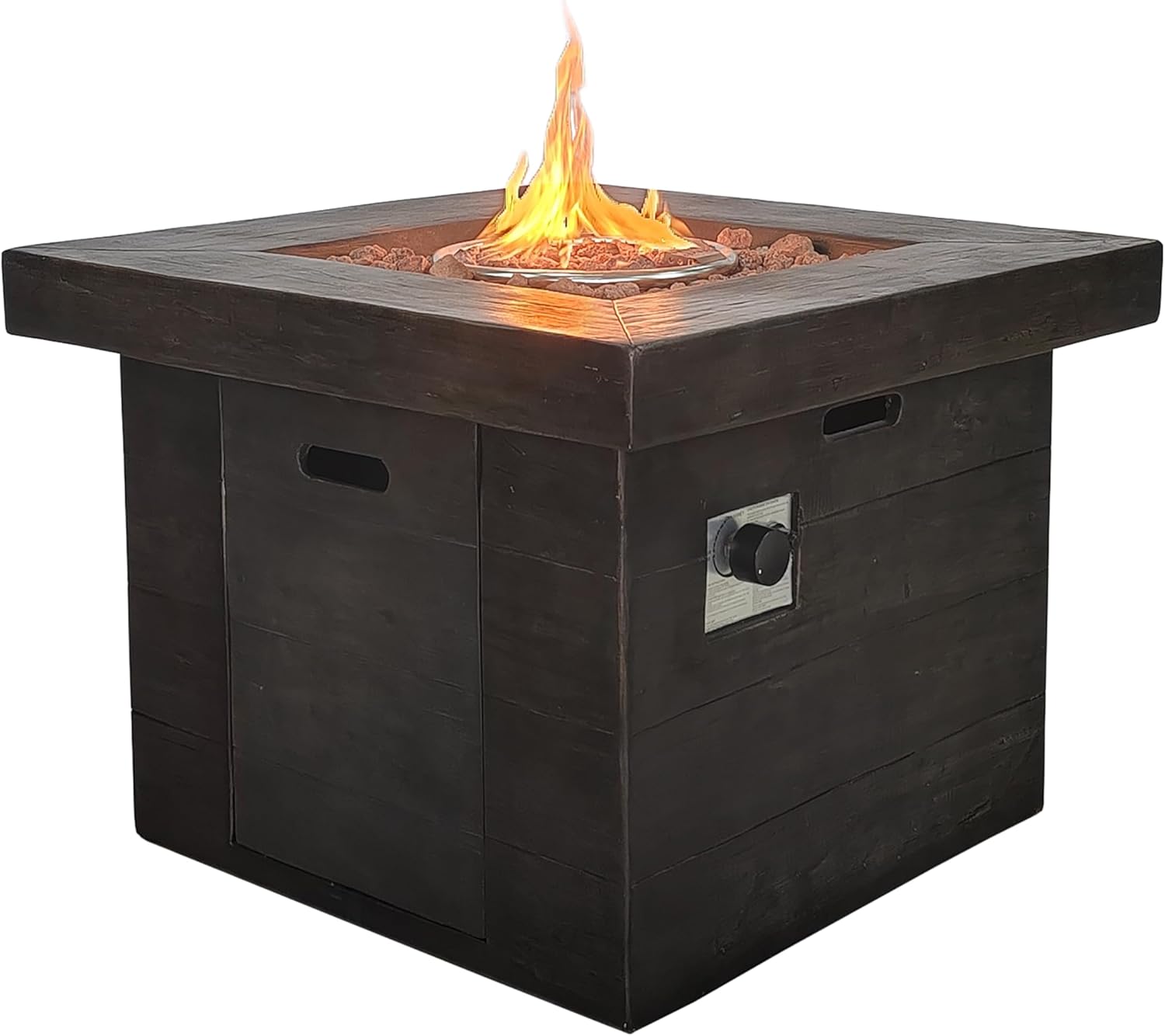 FESTIVITY 32 Inch Propane Fire Pit Table with Lava Rocks, Electric Ignition, 50,000 BTU for Outside Patio Backyard Deck Balcony (Charcoal)