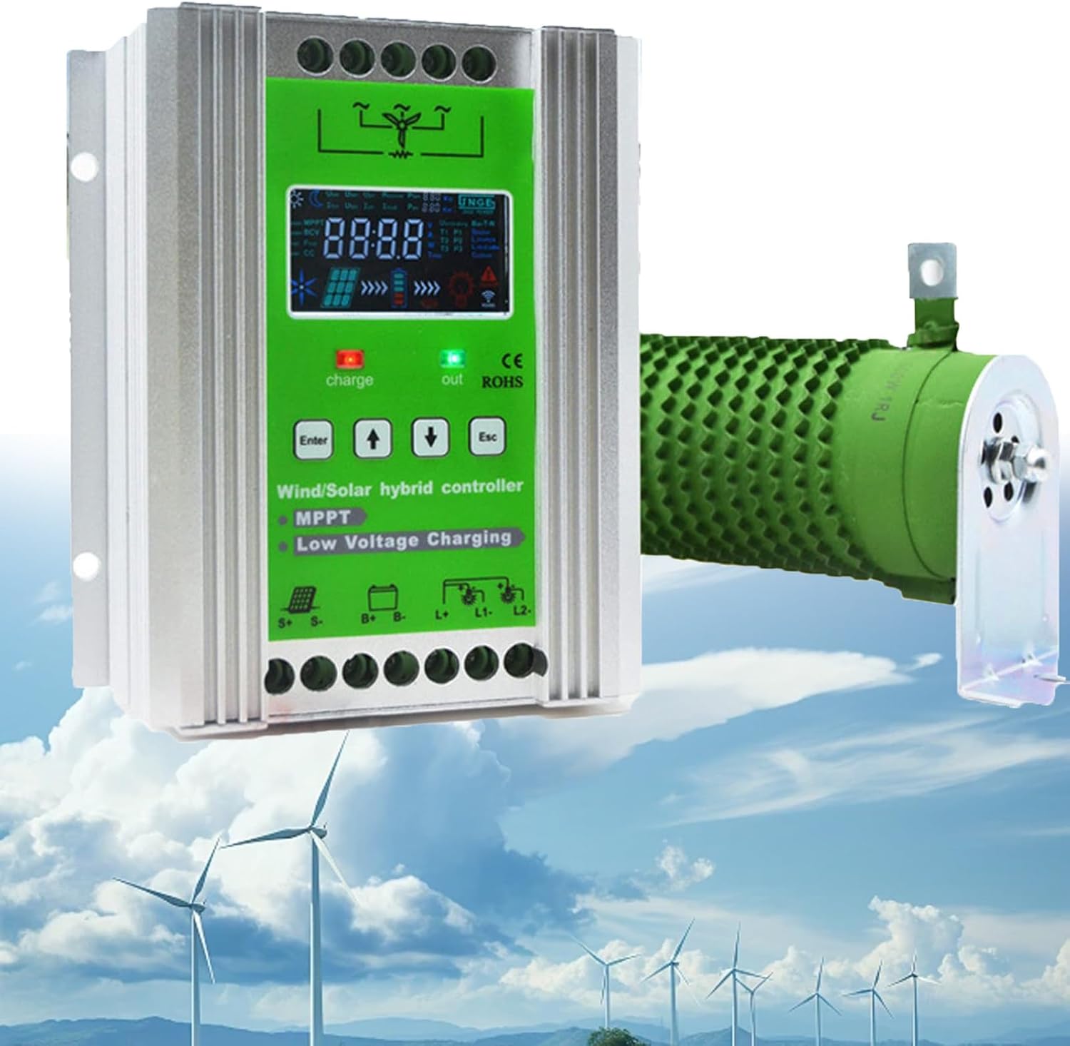 Wind Solar Hybrid Charge Controller, MPPT, LCD Charge Controller, Wind Solar Supplementary System, Wind Charger, for Solar Panel,48v