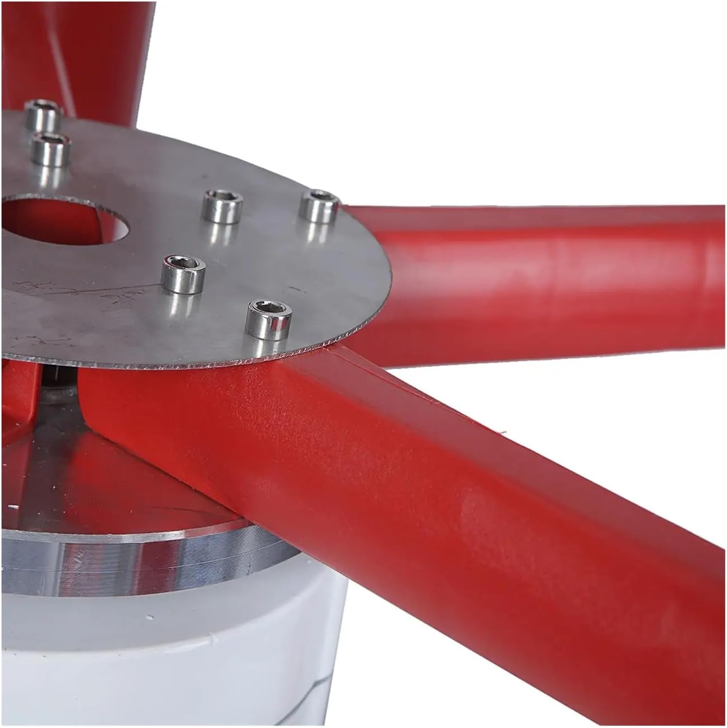Wind Turbine 600W 24V Wind Turbine Generator Lantern Vertical Axis Wind Generator 5 Leaves with Controller Motor Kit White Red Low Starting Speed for Home(White)