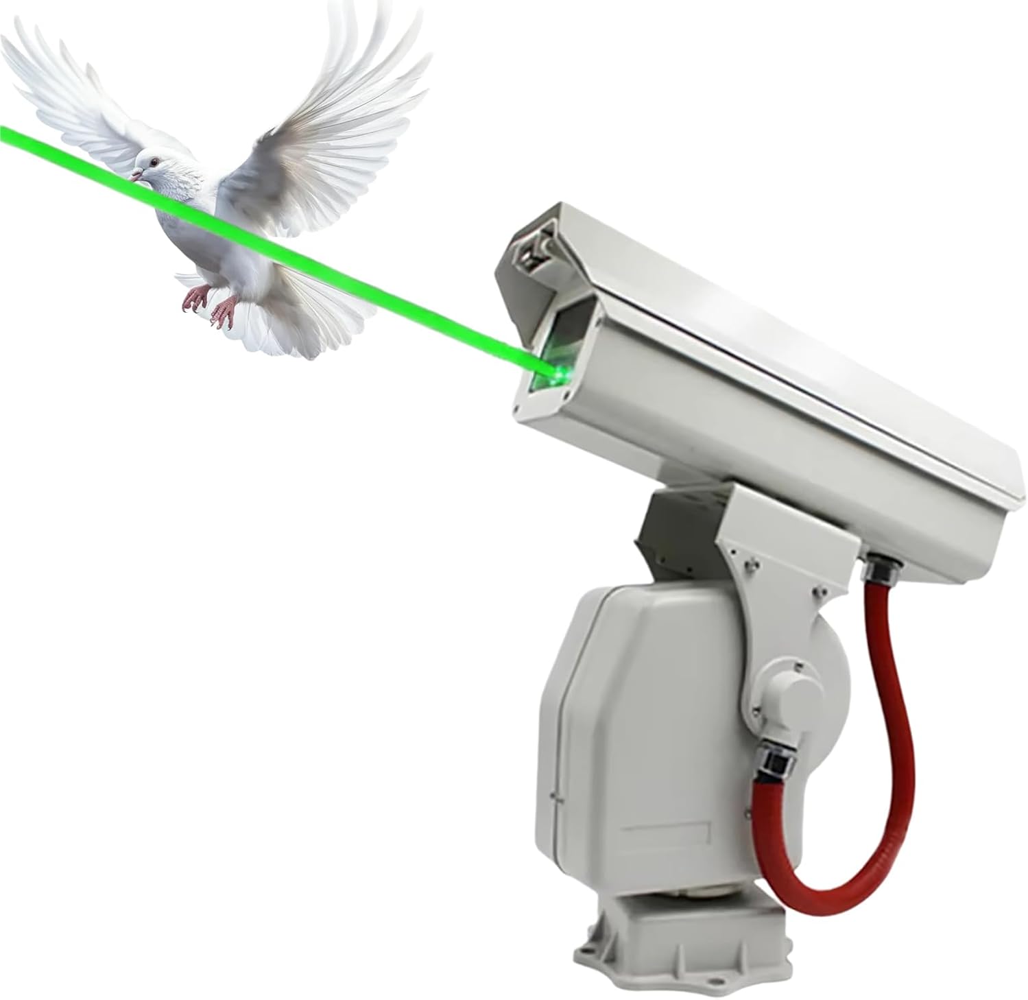 360° Rotation Laser Bird Repellent with APP Control, Automatic Bird Repellent Laser Deterrent, Industrial Laser Bird Scarer, Multi-Group Timed Cruise, for Warehouse, Boat, Roof A