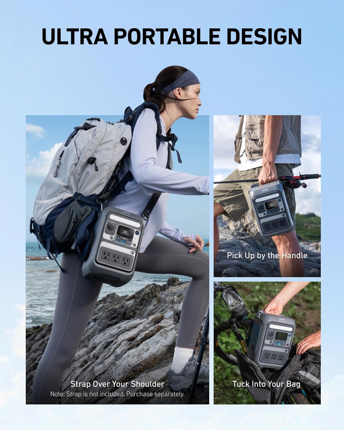 Anker Portable Power Station SOLIX C300, 288Wh LiFePO4 Battery, 300W (600W Surge) Solar Generator, 140W Two-Way Fast Charging, for Outdoor Camping, Traveling, and Emergencies (Solar Panel Optional)