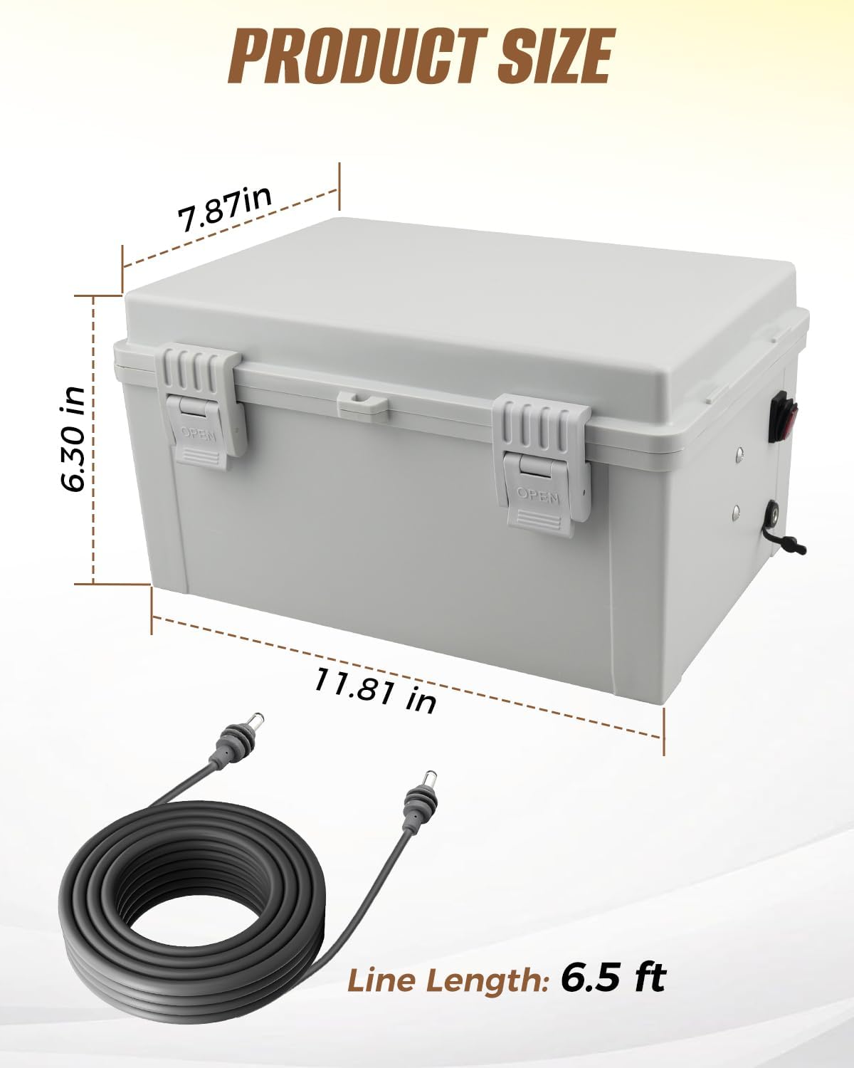 Battery Pack Adapter Case Fit for De.Walt 18V/20V Battery for Star Link Mini Accessories, with DC Female Plug and Switch Control IP66 Waterproof Storage Box