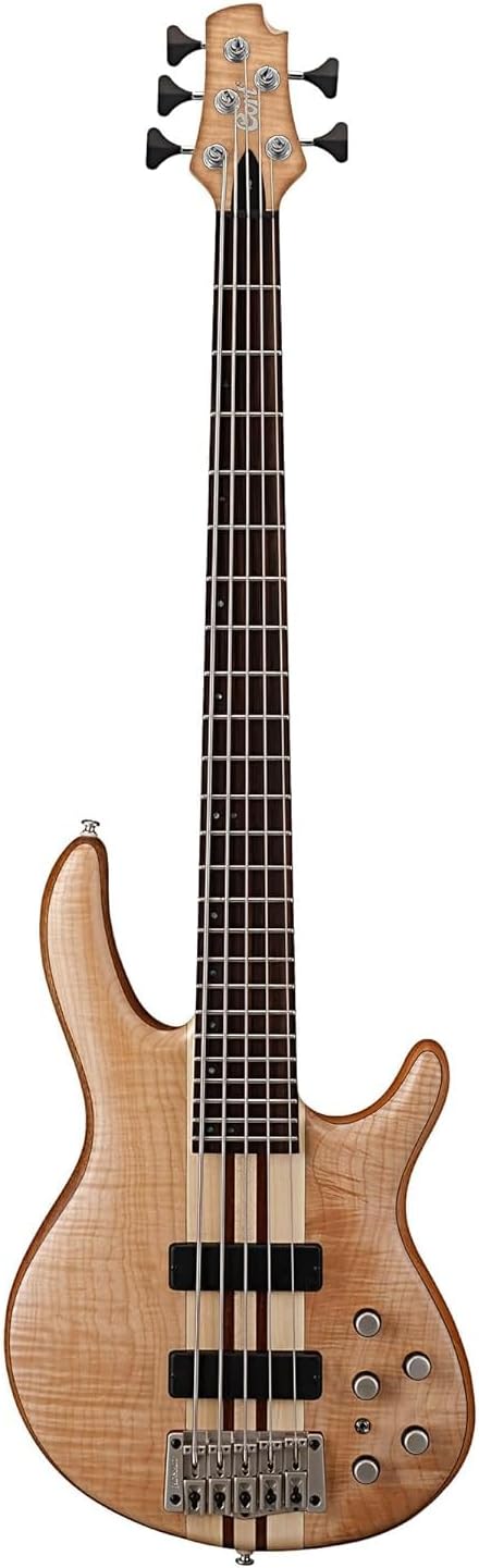 Cort A5PLUSFMMHOPN Artisan Series A5 Plus FMMH Bass Guitar, Open Pore Natural