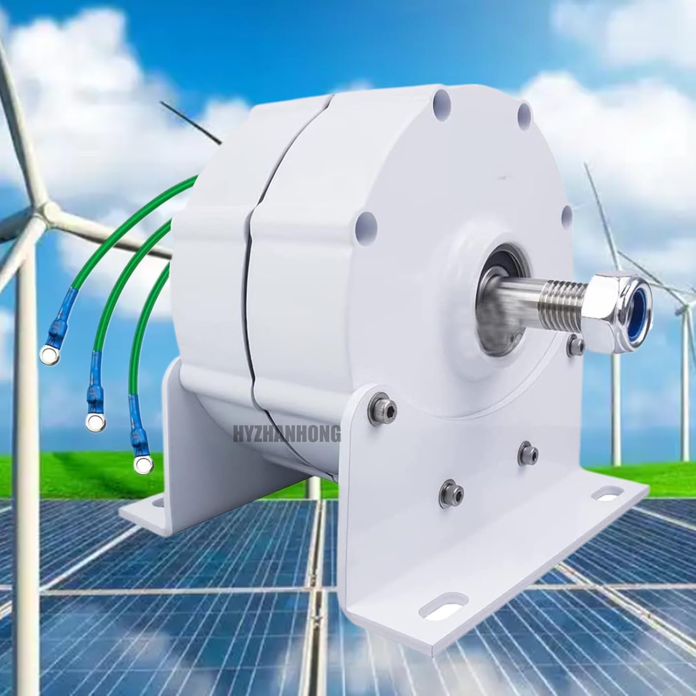 10000W 3 Phase Gearless Permanent Magnet AC Alternator 12V 24V 48V 220V Low RPM Water Wind Turbine Generator with Base for Wind Turbine Water Turbine