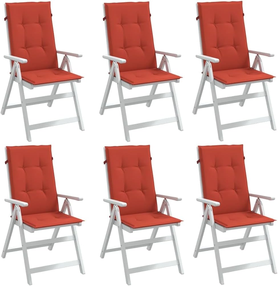 Highback Chair Cushions 6 pcs Melange Red 47.2