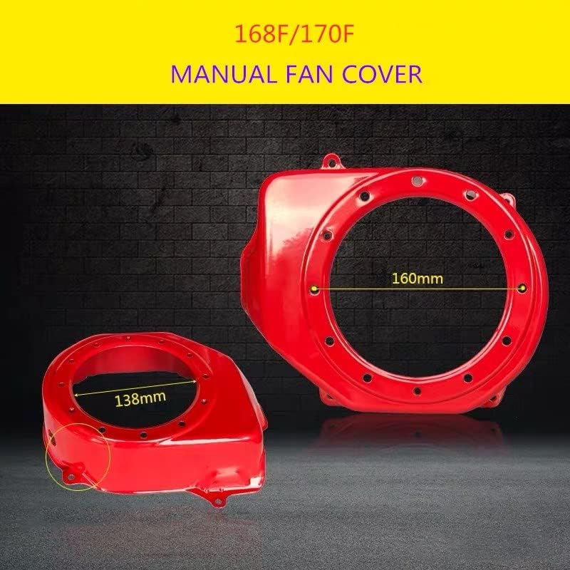 Fit for 168F 170F GX160 GX200 Generator Fan Case,Recoil Start Assembly Cover 4 Cycle 5.5HP 6.5HP Motor(Khaki)