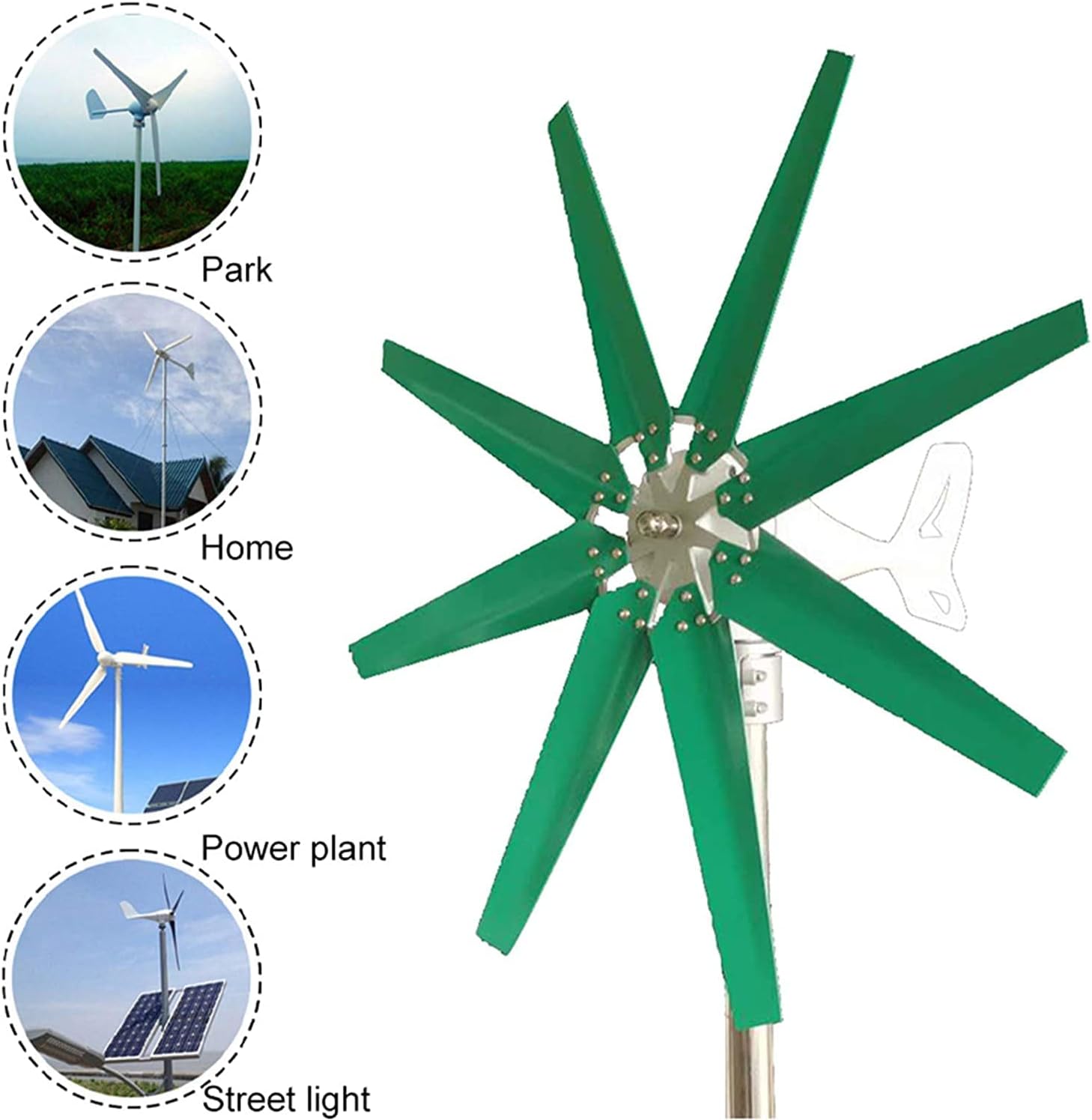 8 Blades Horizontal Home Wind Turbine 8000W Generator Charge with Controller Windmill Energy Wind Generator for Home Use Yacht Farm