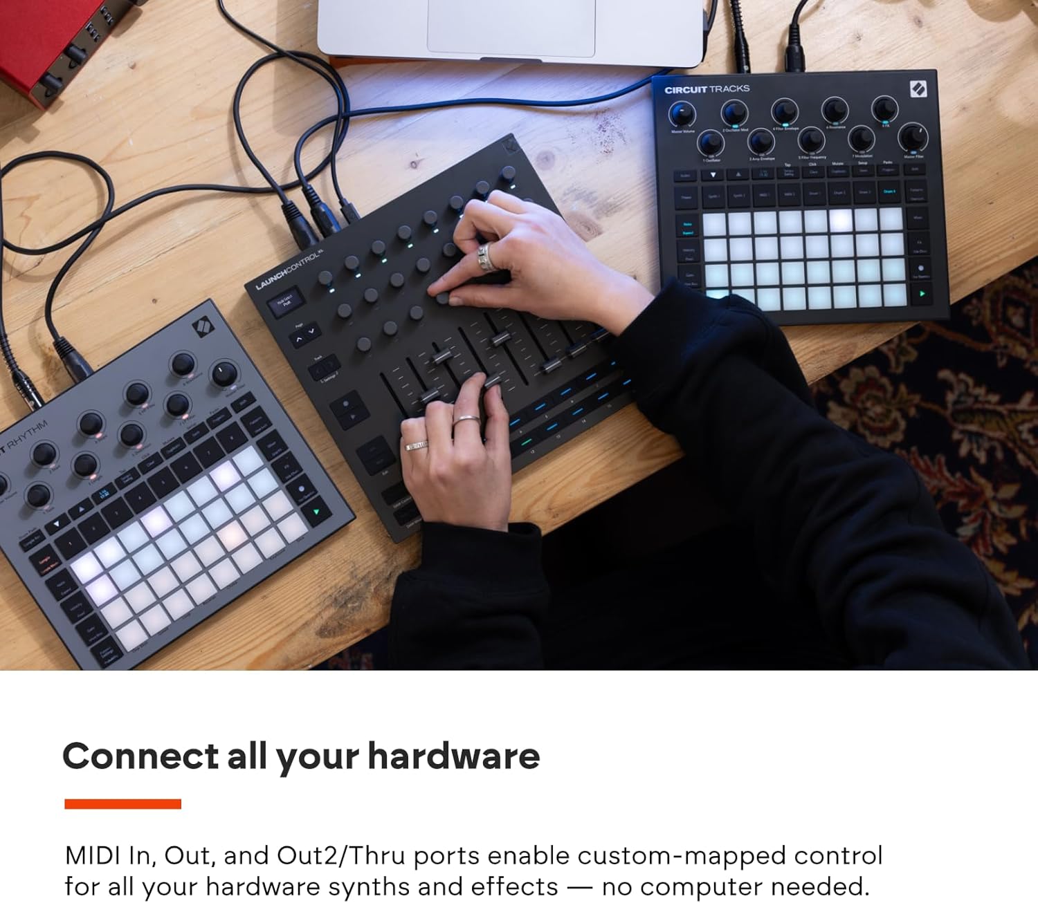 Novation Launch Control XL 3 – USB Powered, MIDI Control Surface and Mixer for DAW and Hardware Integration with 8 Faders, 24 Endless Encoders, 5-Pin MIDI I/O, and Music Software Bundle