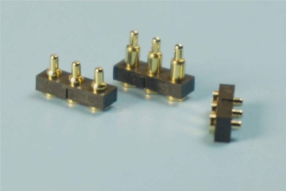 Gimax 100pcs Spring Loaded Pogo Pin Connector 3 Pin 2.54 mm Grid Height 2.0 2.5 3 3.5 4 4.5 5 5.5 6 6.5 7 7.5 8 8.5 9 9.5 10 mm SMD - (Color: Height 9.5)