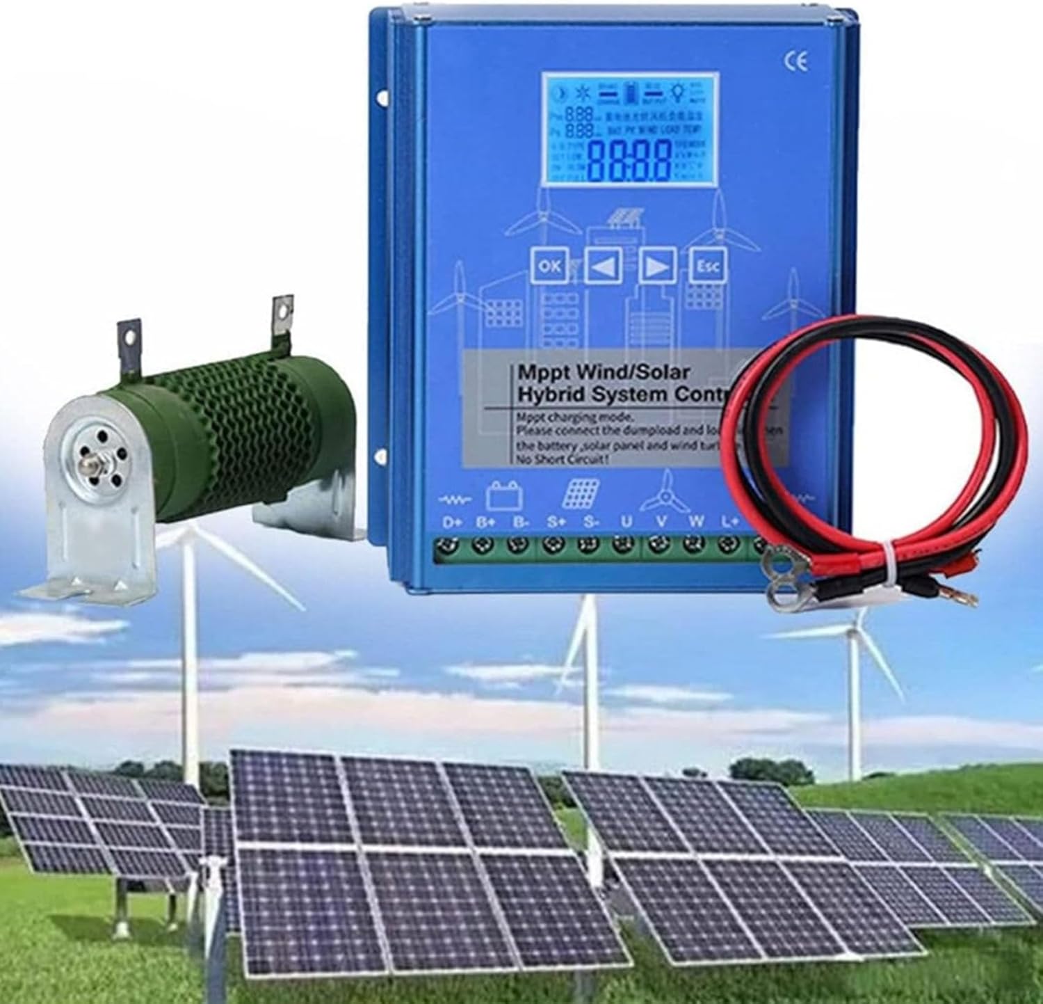 24v,HYZHANHONG 12000W Efficient Wind Solar Hybrid System MPPT Charge Controller with Dump Load Wind Solar 12V 24V 48V Auto Regulator for Wind Turbine Generator