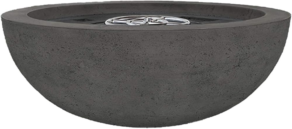 Prism Hardscapes Moderno 4 Concrete Gas Fire Pit (PH-404-2NG), Natural Gas, Ebony, 48-Inch