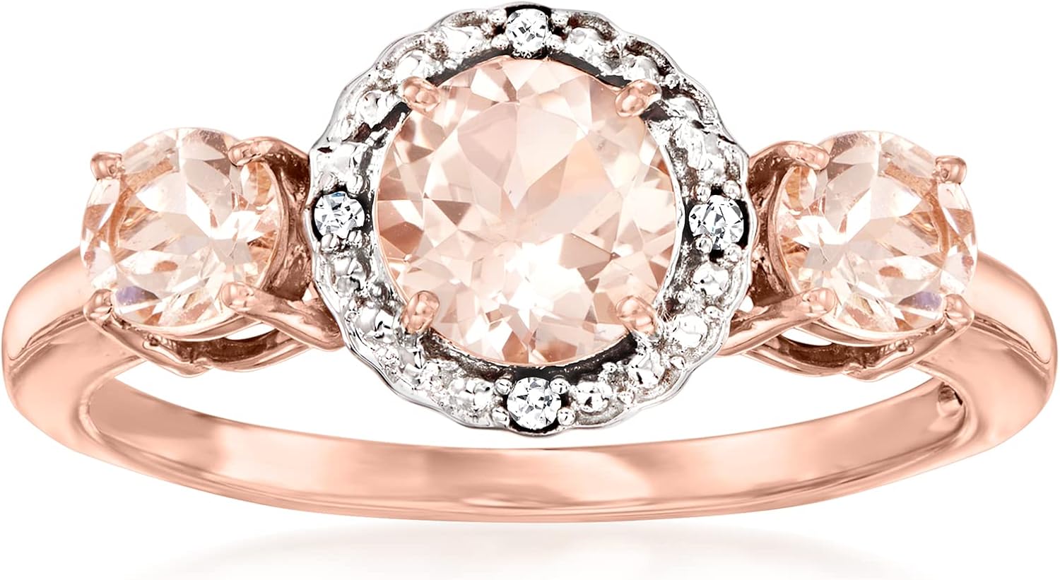 Ross-Simons 1.25 ct. t.w. Morganite Ring With Diamonds in 14kt 2-Tone Gold