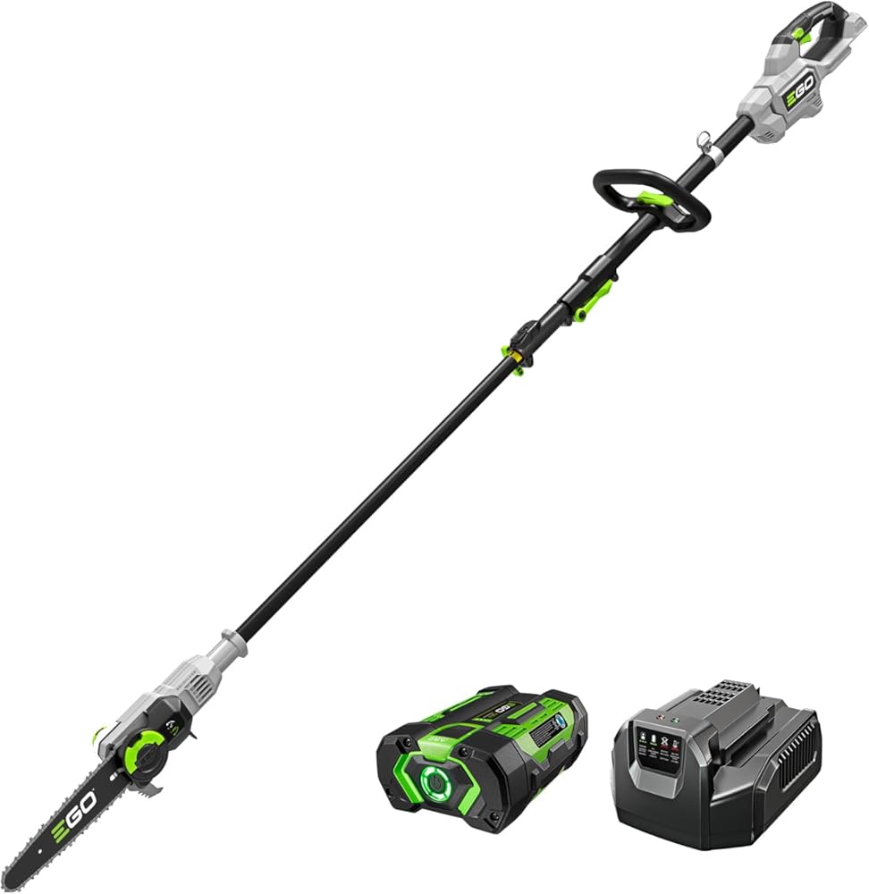 EGO Power+ Pole Saw, Cordless Electric Pole Saw for Tree Trimming with Telescopic LED Cut Line Indicator, Includes 56V 2.5Ah Battery and Charger - PS1001