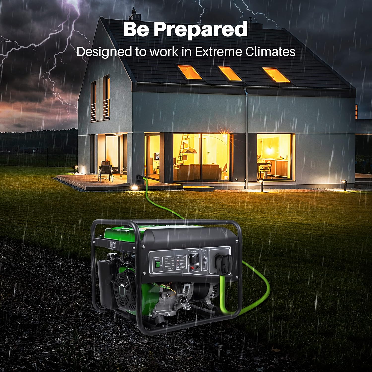 GEARit 50-Amp Generator Extension Cord, 125/250V for 50A Power Inlet Box, NEMA 14-50P to SS2-50R Twist Lock Connector STW 6/3+8/1 AWG, RV, Camper, Generator to House, 15 Feet (4.5 Meters)