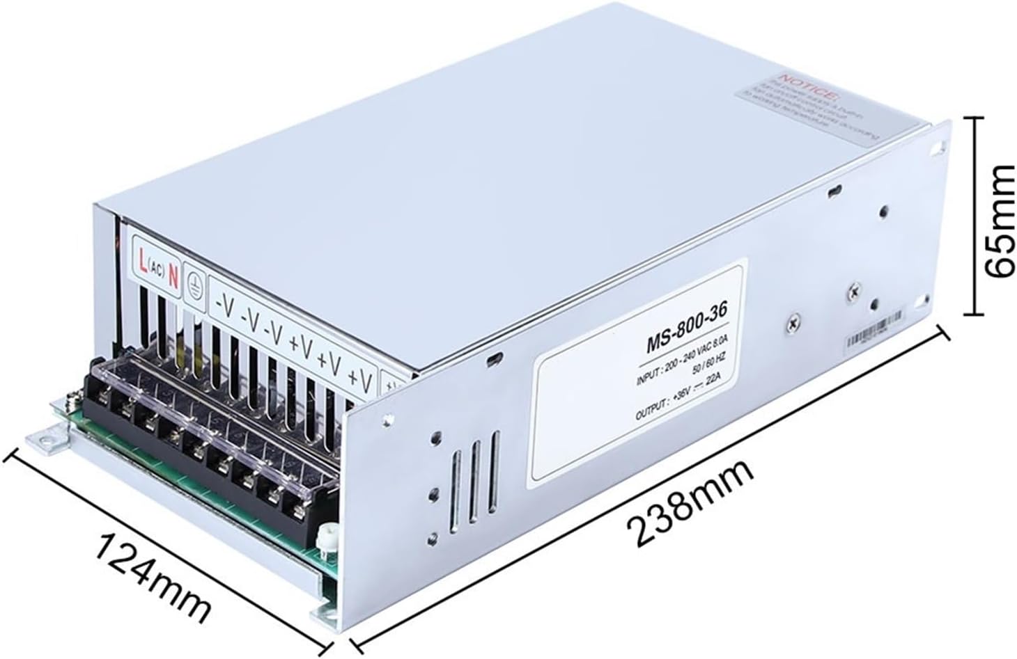 Ms-800-36 800W 36V 22.2A Wind Turbine Power Small Size Switching Power Supply Transformer 1Pcs