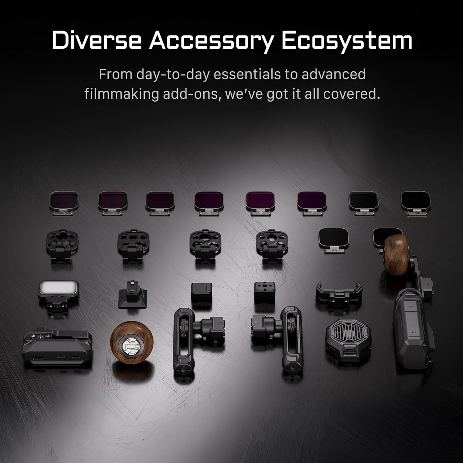 Tilta Khronos Handheld Kit Compatible with iPhone 16 Pro Max – Space Gray | Mobile Filmmaking Accessories | Phone Camera Cage & Video Rig | 0.6 + 1.2 ND Filters | Focus Handle | TK-IP16-PMA-SG