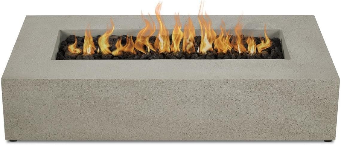 BBQGuys Signature La Valle 56-Inch Rectangle Natural Gas Fire Table - Flint (Ships as Propane w/Conversion Kit)