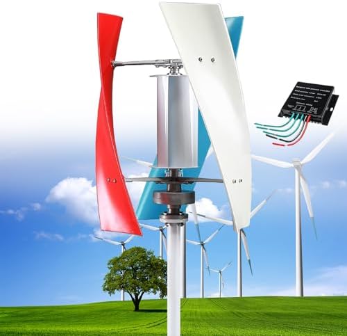 High-Power 12000W Wind Turbine Generator Kit for Home Use - Horizontal & Vertical Blades with Controller for Battery Charging - Efficient Renewable Energy Solution