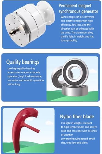 1200W Vertical Axis Wind Turbine with Controller - 12V/24V/48V Permanent Magnet Synchronous Generator for Home Hybrid Wind & Solar Power System - Eco-Friendly Energy Solution