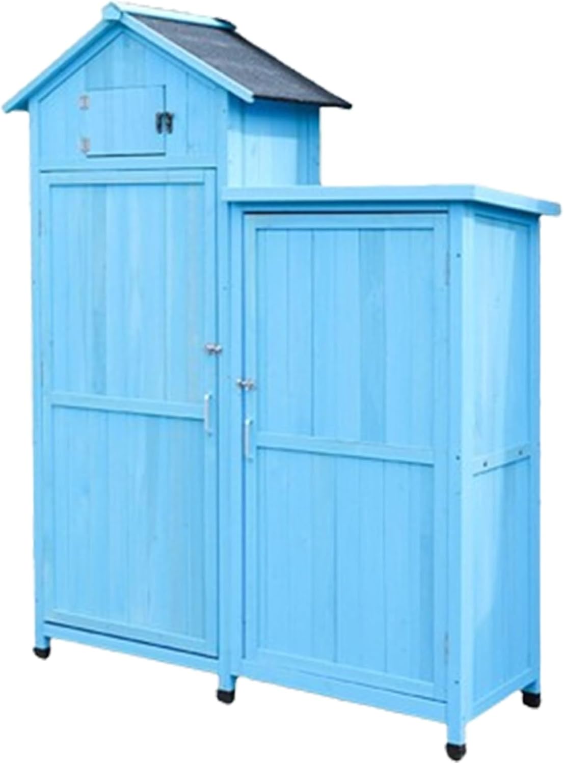 Garden Wood Tool Shed, Wooden Storage Shed with Lockable Door, Outside Waterproof Tool Storage Shed for Patio Furniture, Backyard, Lawn, Meadow, Farmland (One Color Light Blue)