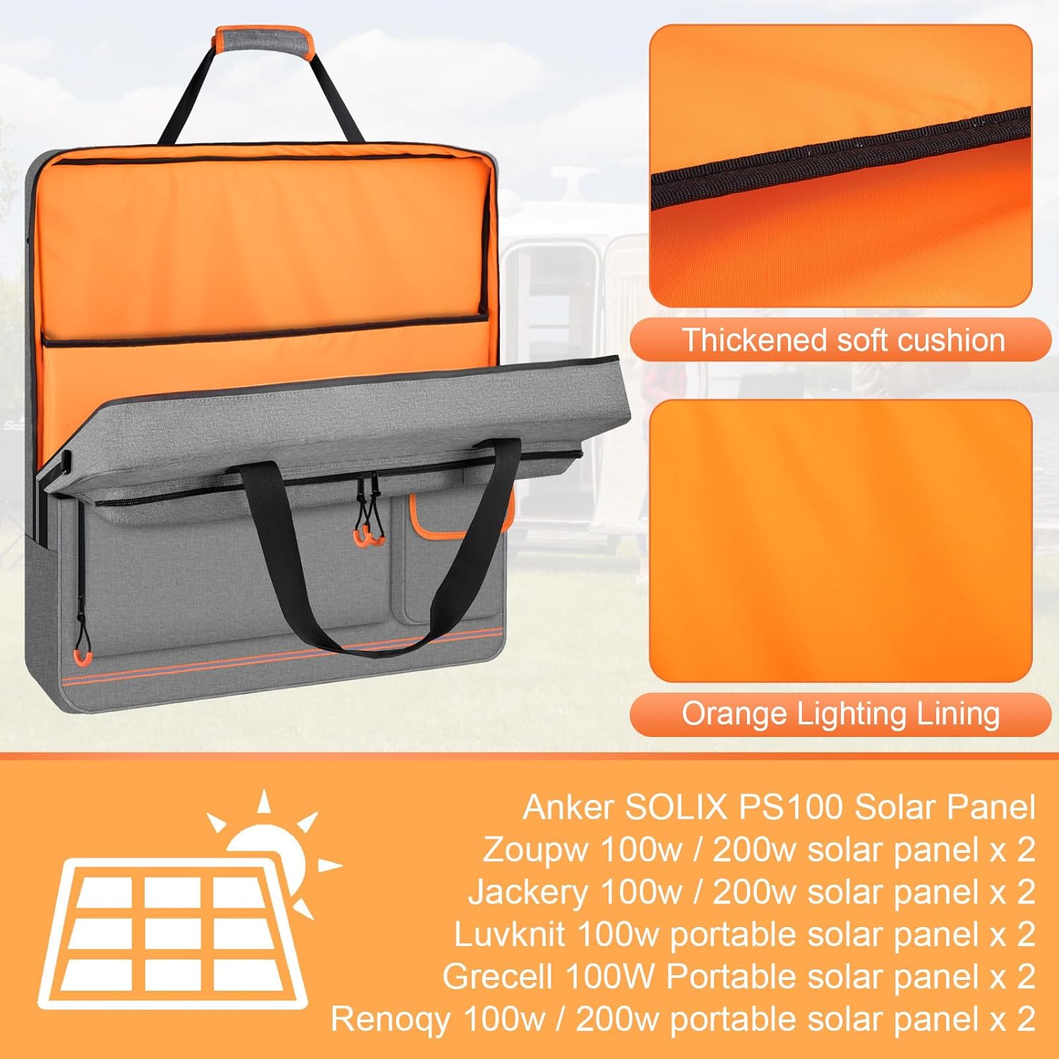 Solar Panel Storage Bag and Portable Station Bag Compatible with Jackery Explorer 500 and Jackery SolarSaga 100W 100X 200W