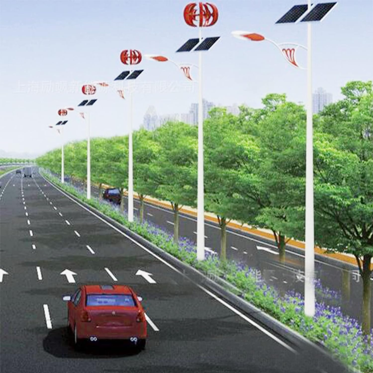 Home Garden Vertical Wind Turbine Generator Kit, 6000WB Small Maglev Three Phase AC Vertical Wind Turbine with MPPT Controller (12V-220V)