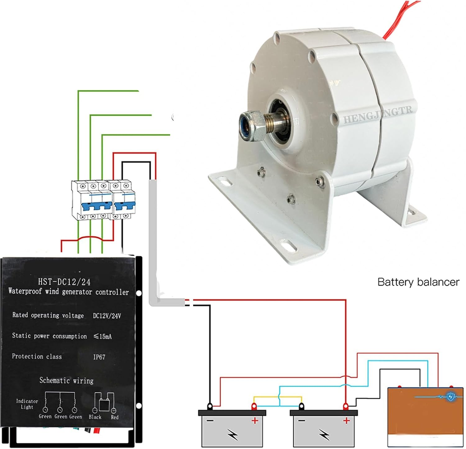 8000W Low RPM Permanent Magnet Generator,12V-220V 3 Phase AC Alternators Gearless for Wind Turbine Water Wind Turbine (with Base)