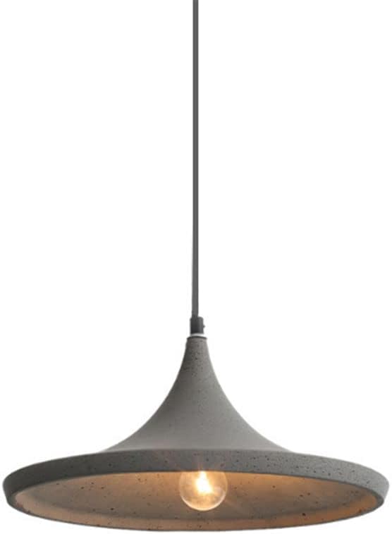 Hanging Lamp, Industrial Concrete Pendant Light Cement Color Shade, V-intage Grey Hanging Lamp Ceiling Chandelier Fixture for Bedroom Restaurant Bar Kitchen Dining Room Interesting Life