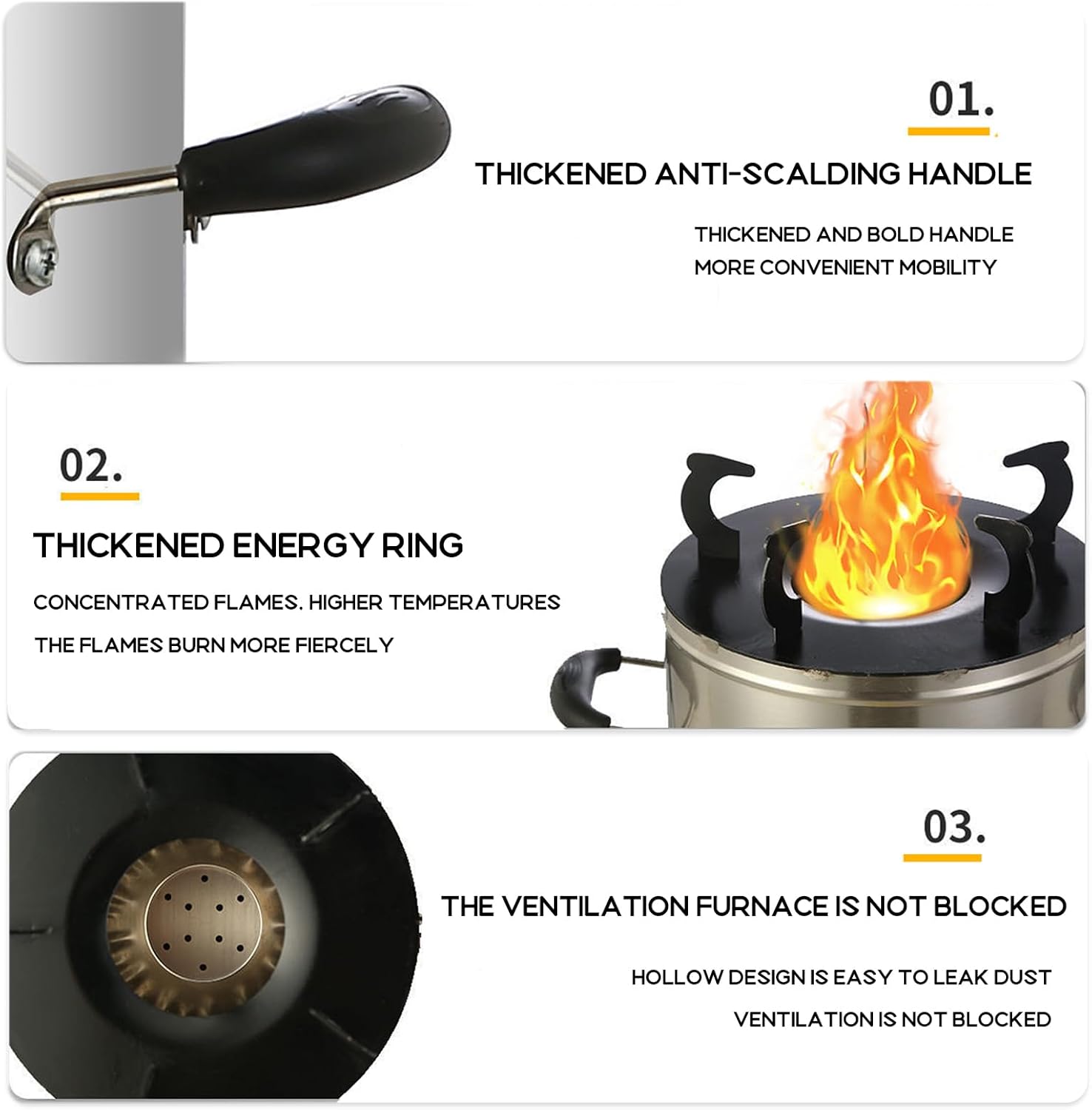 Wood Burning Fire Pit Smokeless Fire Pits for Outside Stainless Steel Bonfire Pit with Handle Fire Poker and Blower Ideal for Backyard Barbecue Camping Trips Picnics