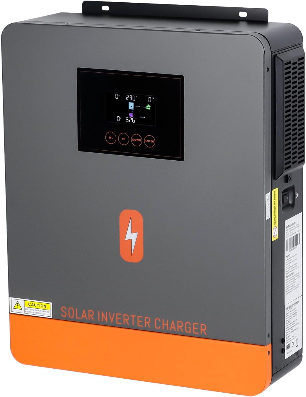 Solar Inverter 4200W, 24VDC to 220V/230VAC, Off-Grid All-in-One Charger Hybrid Inverter, Built-in 120A MPPT Controller, Max PV Array 6200W, for Home, RV, Work for 24V Lead Acid & Lithium Battery